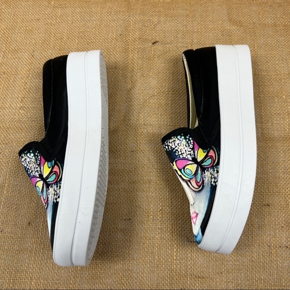 Platform Slip On Art Canvas Sneakers Size 8 - Picture 5 of 9